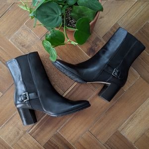 Cole Haan Black Leather Slip-On Ankle Boot 9AA